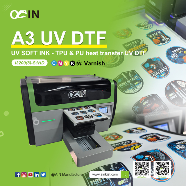 AINKJET AJ-A301 Multifunctional UV DTF Flatbed Printer+Flexible TPU Printing