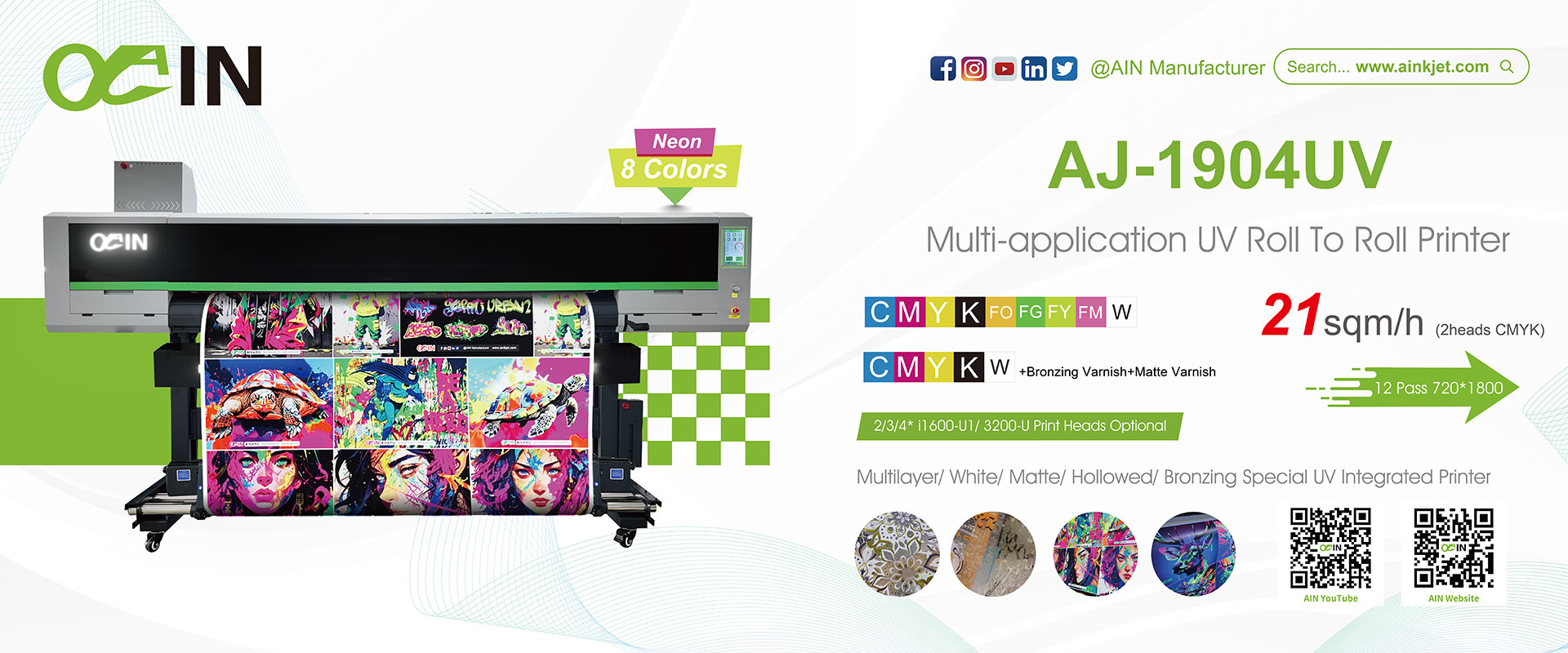 UV Neon Color UV Roll to Roll Printer