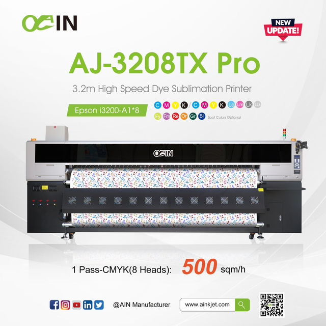 AJ-3208TX Pro 3.2m High Speed Digital Industrial Printer