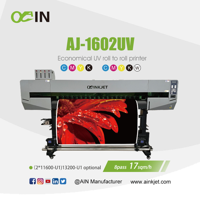 AJ-1602UV Economical UV roll to roll printer 