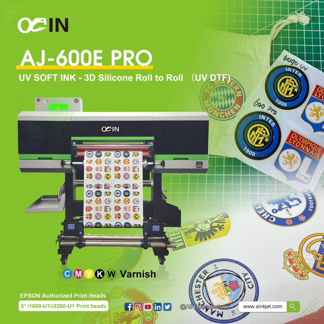 AJ-600E PRO UV DTF Silicone Heat Transfer Flatbed Printer