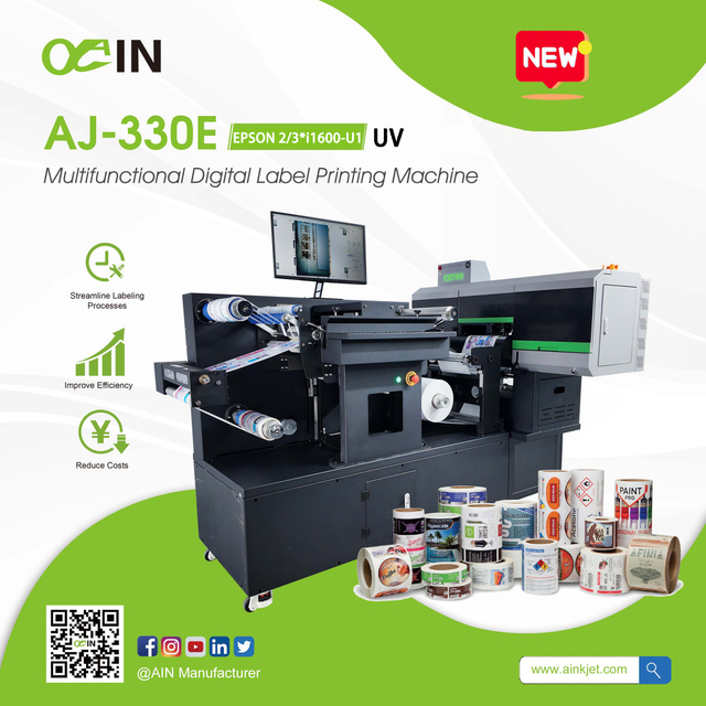 AINKJET AJ-330E UV Multifunctional Digital Label Printing Machine