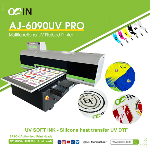 AJ-6090 UV DTF Silicone Heat Transfer Flatbed Printer