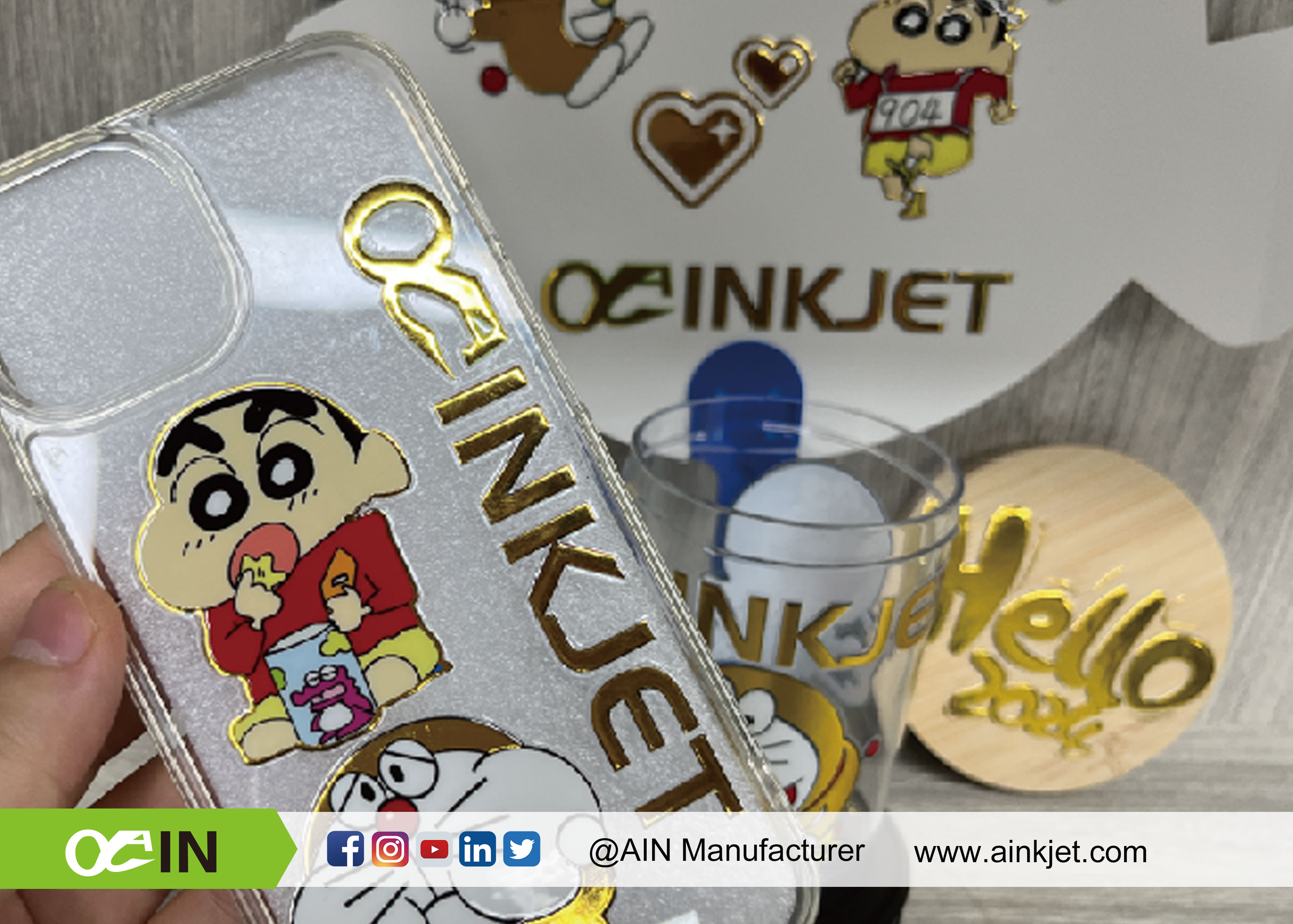 Gold-stamped crystal label