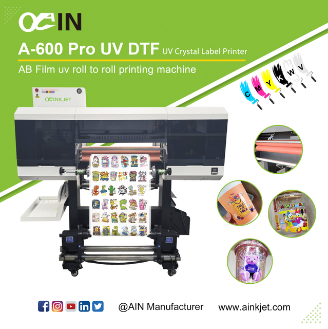 AINKJET A-600 Pro UV DTF UV ROLL TO ROLL Printer