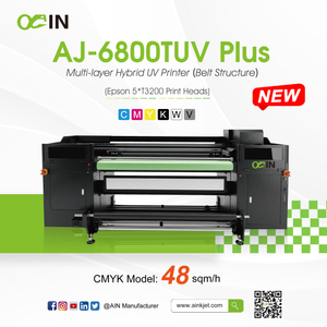 AJ-6800TUV Plus 1.8m Multi-layer Hybrid UV Printer with Belt Structure