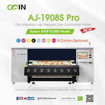  AJ-1908S Pro 1.9m Industrial High Precision Dye Sublimation Printer 