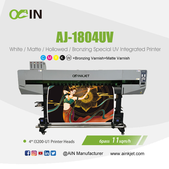 AJ-1804UV White / Matte / Hollowed / Bronzing Special UV Integrated Printer