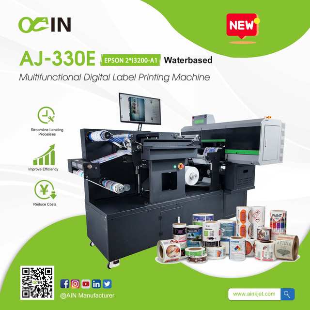 AINKJET AJ-330E Многофункциональная цифровая машина для печати этикеток на водной основе