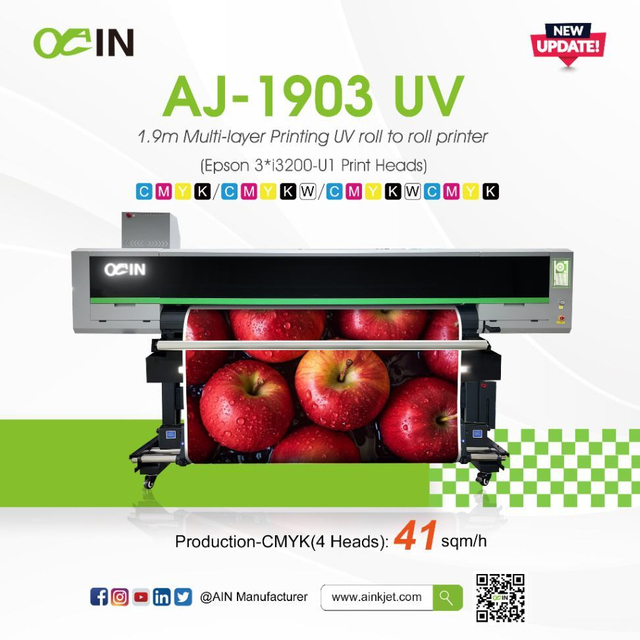 AJ-1903E UV 1.9m Multi-layer Printing UV roll to roll printer