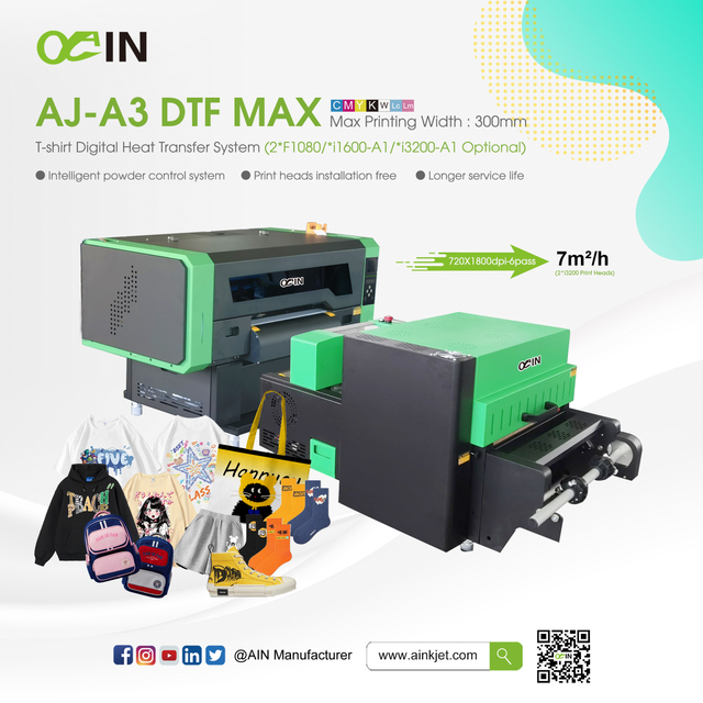 AJ-A3 DTF MAX T-shirt Digital Heat Transfer System Powder Shaker Printer