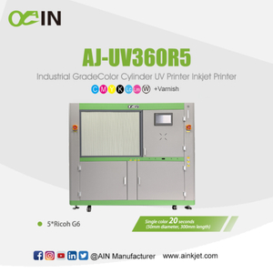 AINKJET AJ-UV360R5 Industrial Grade Color Cylinder Printer 