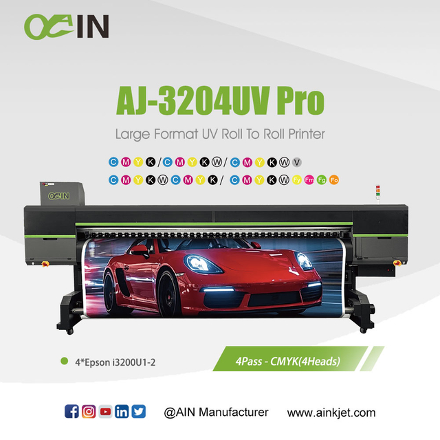 طابعة AINJKET AJ-3204UV Pro ذات التنسيق الكبير للأشعة فوق البنفسجية 