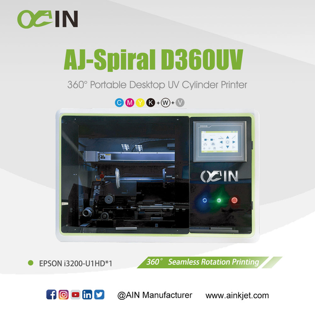 AINKJET AJ-Spiral D360UV 360&deg; Portable Desktop UV Cylinder Printer