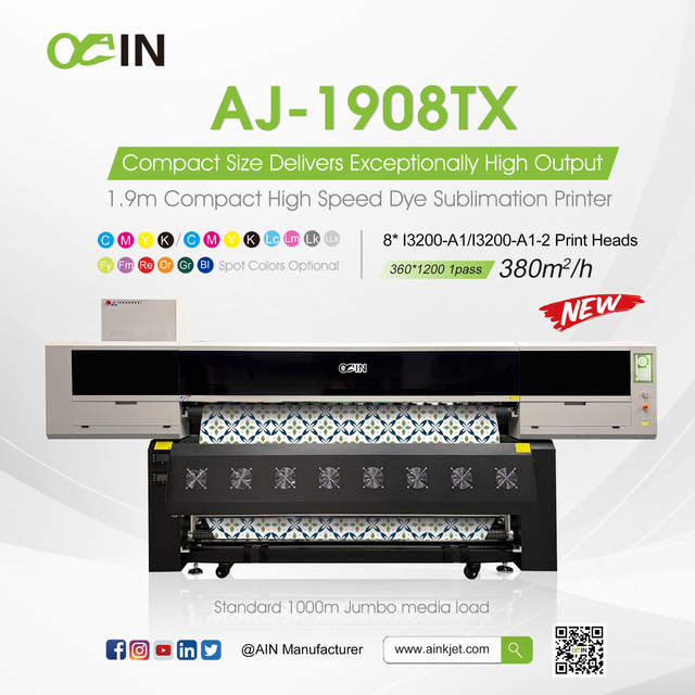 AINKJET AJ-1908TX 1.9m High Speed Dye Sublimation Printer