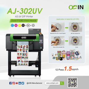 AINKJET AJ‑302UV A3 УФ-принтер для печати этикеток с кристаллами AB Машина для печати на рулонной пленке AB 